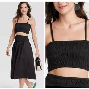 New A New Day Smocked Crop Top Size L